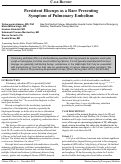 Cover page: Persistent Hiccups as a Rare Presenting Symptom of Pulmonary Embolism