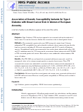 Cover page: Association of genetic susceptibility variants for type 2 diabetes with breast cancer risk in women of European ancestry.