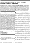 Cover page: Antibody with Infinite Affinity for In Vivo Tracking of Genetically Engineered Lymphocytes.