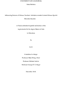 Cover page: Influencing Factors of Chinese Teachers’ Attitudes towards Current Chinese Special Education System