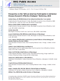Cover page: Perspective on the “African American participation in Alzheimer disease research: Effective strategies” workshop, 2018