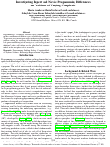 Cover page: Investigating Expert and Novice Programming Differences on Problems of Varying Complexity