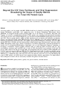 Cover page: Beyond the HIV Care Continuum and Viral Suppression: Broadening the Scope of Quality Metrics for Total HIV Patient Care.