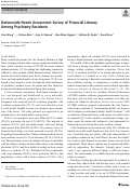 Cover page: Nationwide Needs Assessment Survey of Financial Literacy Among Psychiatry Residents