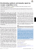 Cover page: Discriminating symbiosis and immunity signals by receptor competition in rice
