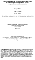 Cover page: Nutrient deposition and alteration of food web structure in high-elevation lakes of the Sierra Nevada: response by microbial communities