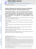 Cover page: Adaptive, behavioral, and cognitive outcomes in individuals with fragile X syndrome with varying autism severity