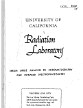 Cover page: SERUM LIPIDE ANALYSIS BY CHROMATOGRAPHY AND INFRARED SPECTROPHOTOMETRY