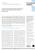 Cover page: The price of whole-genome sequencing may be decreasing, but who will be sequenced?