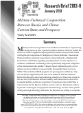 Cover page: Military-Technical Cooperation Between Russia and China: Current State and Prospects