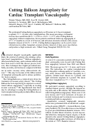 Cover page: Cutting balloon angioplasty for cardiac transplant vasculopathy