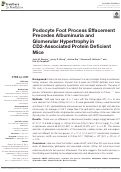 Cover page: Podocyte Foot Process Effacement Precedes Albuminuria and Glomerular Hypertrophy in CD2-Associated Protein Deficient Mice