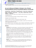 Cover page: Access to Money and Relation to Women’s Use of Family Planning Methods Among Young Married Women in Rural India