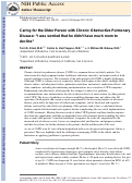 Cover page: Caring for the Older Person With Chronic Obstructive Pulmonary Disease