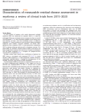 Cover page: Characteristics of measurable residual disease assessment in myeloma: a review of clinical trials from 2015–2020