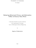 Cover page: Balancing Behavioral Privacy and Information Utility in Sensory Data Flows