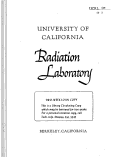 Cover page: CARRIER-FREE RADIOISOTOPES FROM CYCLOTRON TARGETS. VIII. PREPARATION AND ISOLATION OF Cu 64,67 FROM ZINC