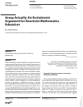 Cover page: Grasp Actually: An Evolutionist Argument for Enactivist Mathematics Education