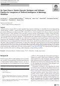 Cover page: An Open-Source, Vender Agnostic Hardware and Software Pipeline for Integration of Artificial Intelligence in Radiology Workflow.