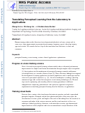 Cover page: Translating Perceptual Learning from the Laboratory to Applications