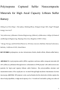 Cover page: Polyisoprene Captured Sulfur Nanocomposite Materials for High-Areal-Capacity Lithium Sulfur Battery