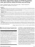 Cover page: Hereditary Angioedema: Impact of COVID-19 pandemic stress upon disease related morbidity and well-being.