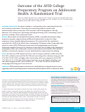 Cover page: Outcome of the AVID College Preparatory Program on Adolescent Health: A Randomized Trial.