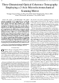 Cover page: Three-Dimensional Optical Coherence Tomography Employing a 2-Axis Microelectromechanical Scanning Mirror