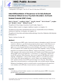 Cover page: Intact differentiation of responses to socially-relevant emotional stimuli across psychotic disorders: An event-related potential (ERP) study.