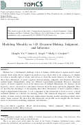 Cover page: Modeling Morality in 3‐D: Decision‐Making, Judgment, and Inference