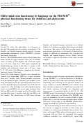 Cover page: Differential item functioning by language on the PROMIS® physical functioning items for children and adolescents