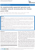 Cover page: An experimentally-supported genome-scale metabolic network reconstruction for Yersinia pestis CO92