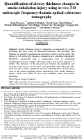 Cover page: Quantification of airway thickness changes in smoke-inhalation injury using in-vivo 3-D endoscopic frequency-domain optical coherence tomography