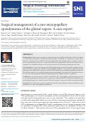 Cover page: Surgical management of a rare myxopapillary ependymoma of the gluteal region: A case report.