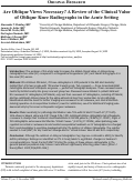 Cover page: Are Oblique Views Necessary? A Review of the Clinical Value of Oblique Knee Radiographs in the Acute Setting