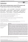 Cover page: GAA variants and phenotypes among 1,079 patients with Pompe disease: Data from the Pompe Registry