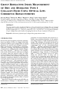 Cover page: Group refractive index measurement of dry and hydrated type I collagen films using optical low-coherence reflectometry