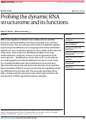 Cover page: Probing the dynamic RNA structurome and its functions