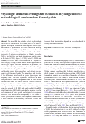 Cover page: Physiologic artifacts in resting state oscillations in young children: methodological considerations for noisy data