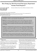 Cover page: Does Young Age Merit Increased Emergency Department Trauma Team Response?