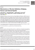 Cover page: Mechanisms of Alcohol Addiction: Bridging Human and Animal Studies