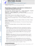 Cover page: Weight status and weight-control exercise in adolescents: A longitudinal population-based study