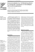Cover page: Immunomodulation by 1,25-dihydroxyvitamin D3: therapeutic implications in hemodialysis and renal transplantation.
