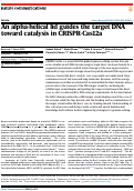 Cover page: An alpha-helical lid guides the target DNA toward catalysis in CRISPR-Cas12a.