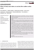 Cover page: Effect of body mass index on survival after sudden cardiac arrest