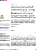 Cover page: Treatment of 13-cis retinoic acid and 1,25-dihydroxyvitamin D3 inhibits TNF-alpha-mediated expression of MMP-9 protein and cell invasion through the suppression of JNK pathway and microRNA 221 in human pancreatic adenocarcinoma cancer cells.