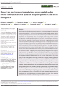 Cover page: Genotype-environment associations across spatial scales reveal the importance of putative adaptive genetic variation in divergence.