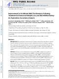 Cover page: Improvement in 6-min Walk Test Distance Following Treatment for Behavioral Weight Loss and Disinhibited Eating: an Exploratory Secondary Analysis