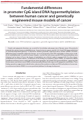 Cover page: Fundamental differences in promoter CpG island DNA hypermethylation between human cancer and genetically engineered mouse models of cancer