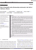 Cover page: Diet of hawksbill turtles (Eretmochelys imbricata) in the Gulf of California, Mexico